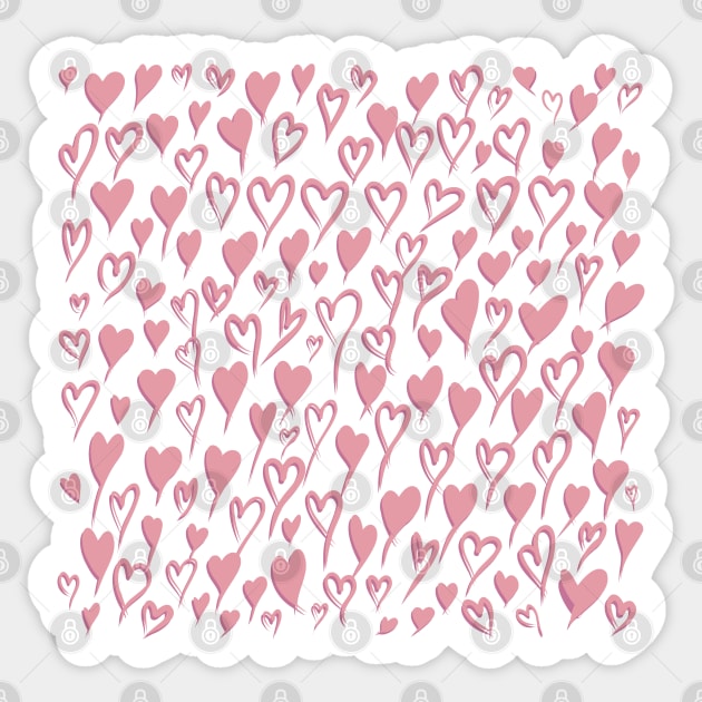 Love heart pattern in pale pink Sticker by Dani Vittz